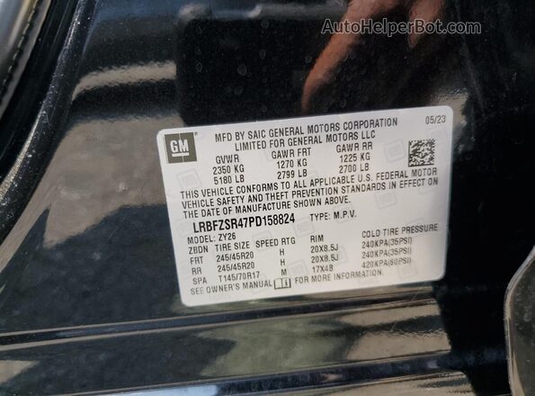 LRBFZSR47PD158824 2023 BUICK ENVISION Black Widok naklejki z numerem VIN