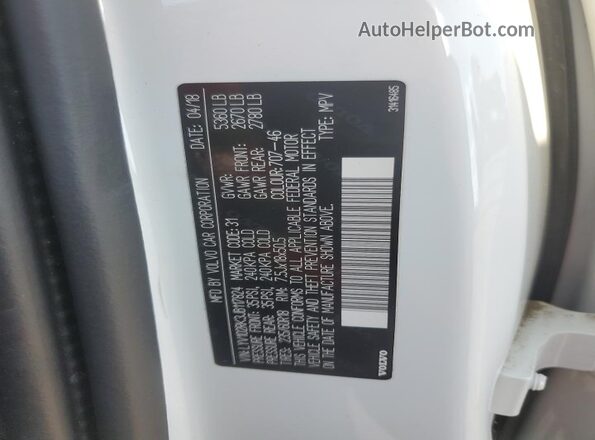 LYV102RK3JB117824 2018 VOLVO XC60 White 