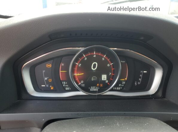 LYV402TM7JB156701 2018 VOLVO S60 White Widok zestawu wskaźników