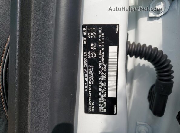 LYV402TM7JB156701 2018 VOLVO S60 White Widok komory silnika