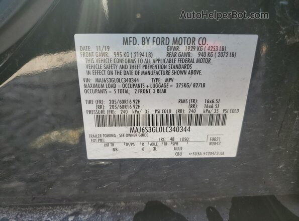 MAJ6S3GL0LC340344 2020 FORD ECOSPORT Black VIN կոդի պիտակի տեսք