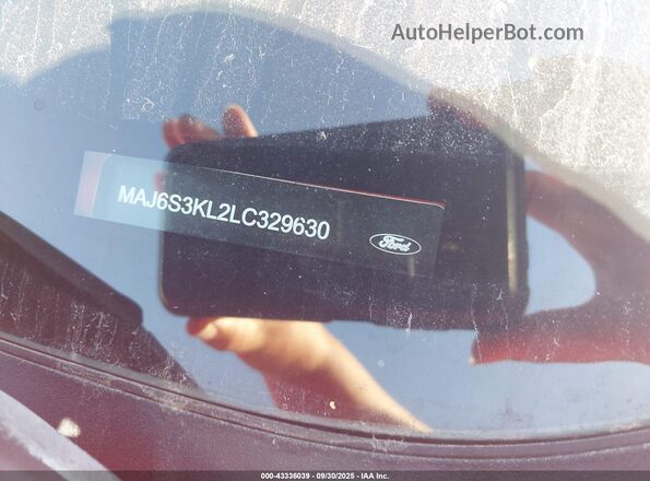 MAJ6S3KL2LC329630 2020 FORD ECOSPORT Red ძრავის განყოფილების ხედი