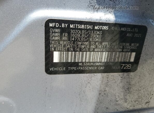 ML32AUHJ9MH013396 2021 MITSUBISHI MIRAGE Silver ძრავის განყოფილების ხედი