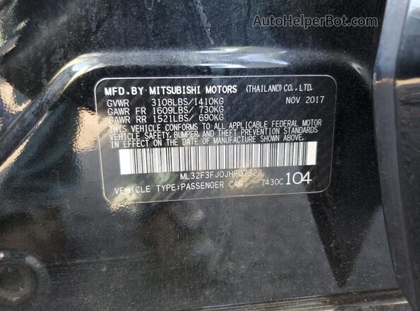 ML32F3FJ0JHF07322 2018 MITSUBISHI MIRAGE Black Widok komory silnika