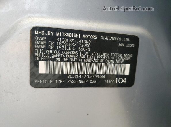 ML32F4FJ7LHF08444 2020 MITSUBISHI MIRAGE Silver Engine compartment view