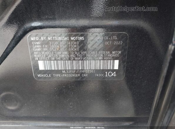 ML32FUFJ1PHF02161 2023 MITSUBISHI MIRAGE G4 Black Widok komory silnika