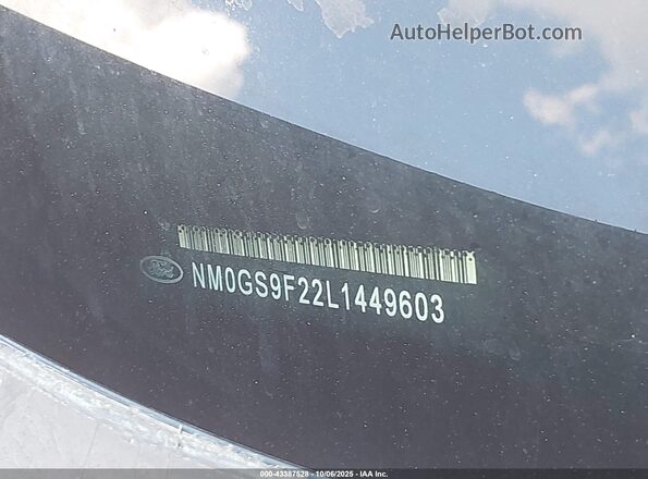 NM0GS9F22L1449603 2020 FORD PASSENGER Black Vista del compartimento del motor