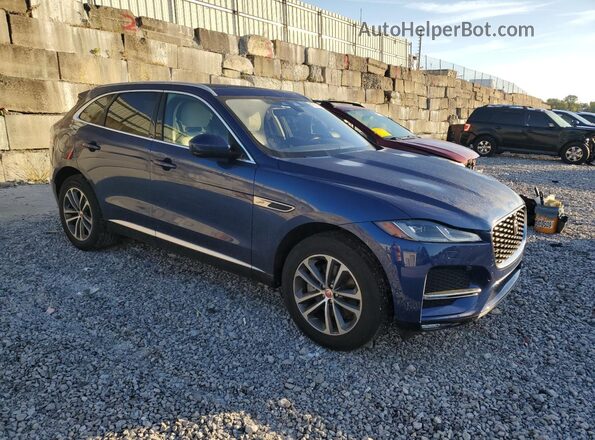 SADCJ2EX2MA665238 2021 JAGUAR F-PACE Blue Передня права чверть