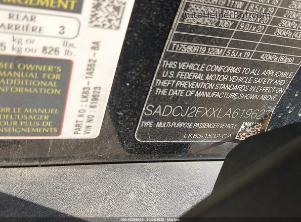 SADCJ2FXXLA619623 2020 JAGUAR F-PACE Black Вид підкапотного простору