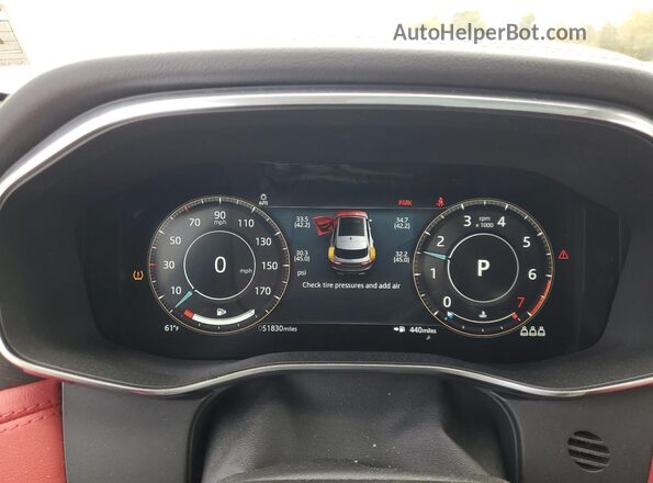 SADCT2FU6MA672952 2021 JAGUAR F-PACE White Вид щитка приладів