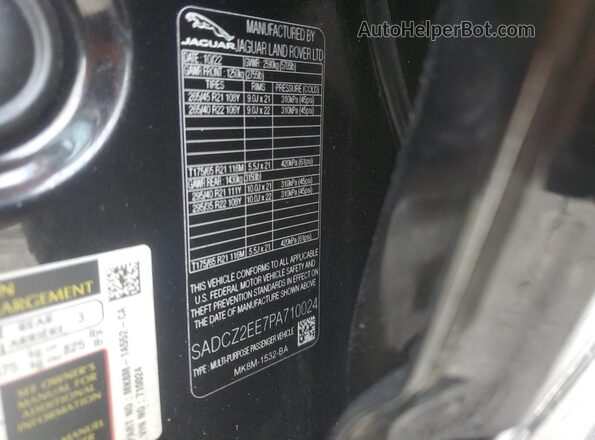 SADCZ2EE7PA710024 2023 JAGUAR F-PACE Black VIN sticker view