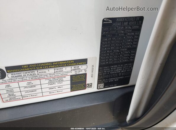 SADHB2S12L1F85023 2020 JAGUAR I-PACE White Շարժիչի բաժամունքի տեսք