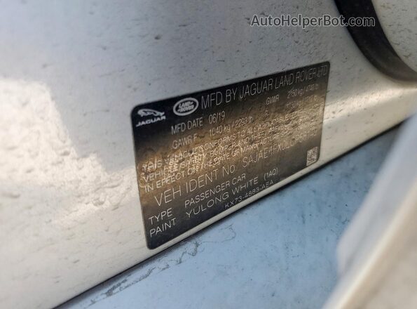 SAJAE4FX0LCP58149 2020 JAGUAR XF White Vista del compartimento del motor