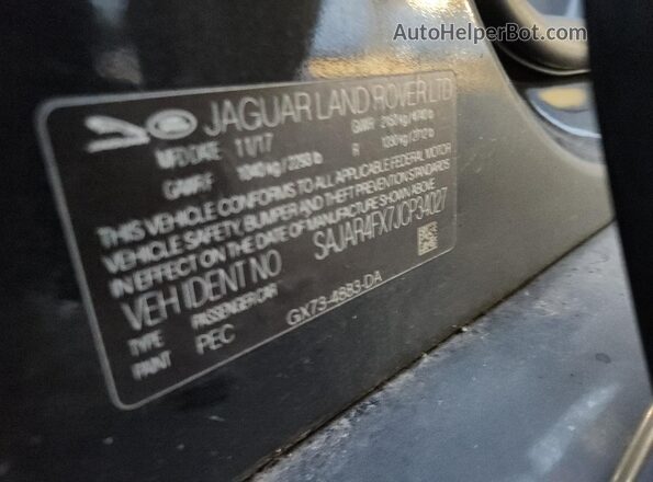SAJAR4FX7JCP34027 2018 JAGUAR XF Черный 
