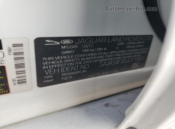 SAJAS4FX5JCP19501 2018 JAGUAR XF White 