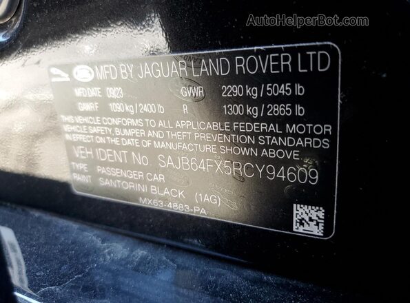 SAJB64FX5RCY94609 2024 JAGUAR XF Черный Вид подкапотного пространства