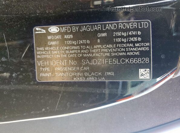 SAJDZ1FE5LCK66828 2020 JAGUAR F-TYPE Black Engine compartment view