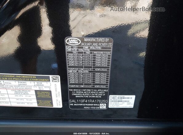 SAL119F41RA176250 2024 LAND ROVER RANGE ROVER SPORT Black Engine compartment view
