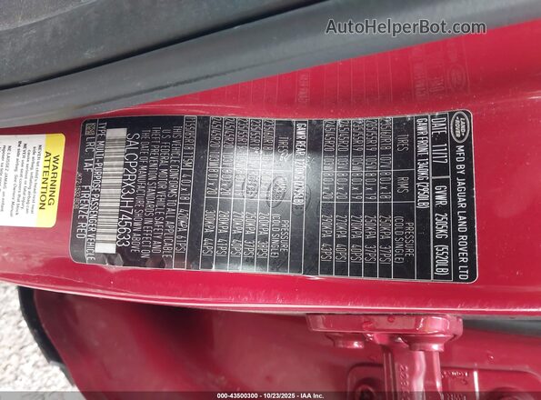 SALCP2RX3JH745633 2018 LAND ROVER DISCOVERY SPORT Red 