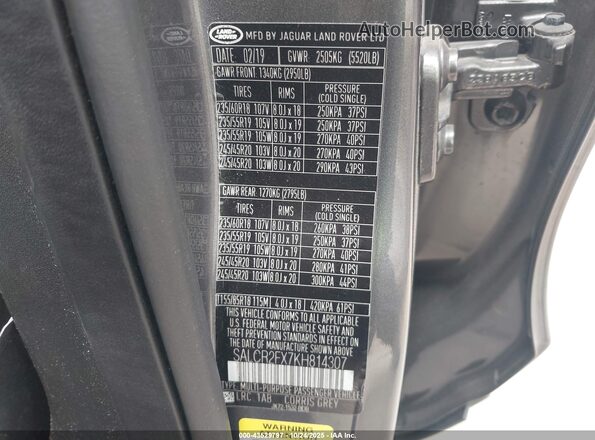 SALCR2FX7KH814307 2019 LAND ROVER DISCOVERY SPORT Silver Engine compartment view