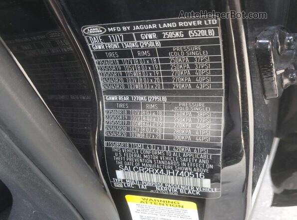 SALCR2RX4JH740516 2018 LAND ROVER DISCOVERY Black 