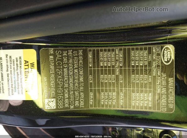 SALCT2FX5PH916388 2023 LAND ROVER DISCOVERY SPORT Black Engine compartment view