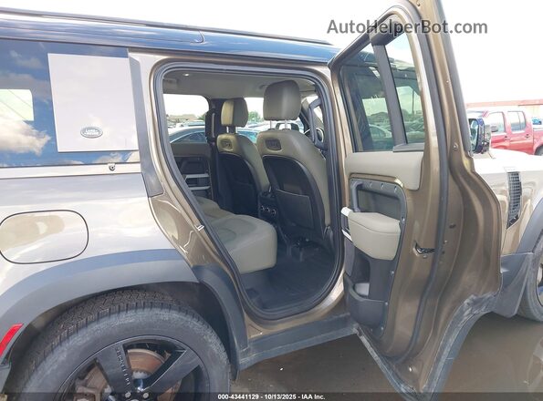 SALE17EU8L2021770 2020 LAND ROVER DEFENDER Gold Vista de la etiqueta del VIN