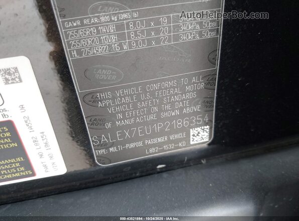 SALEX7EU1P2186354 2023 LAND ROVER DEFENDER Черный Вид подкапотного пространства