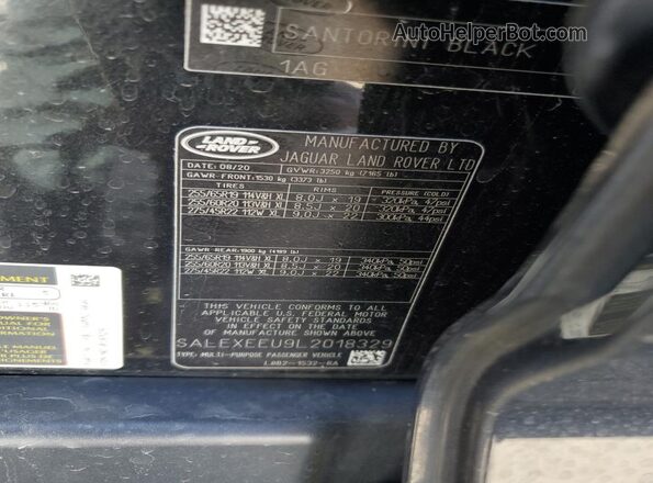SALEXEEU9L2018329 2020 LAND ROVER DEFENDER Black Սալոնի 360 աստիճան տեսք