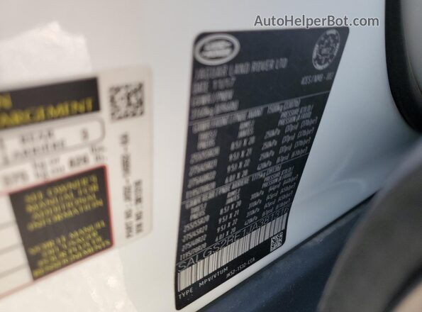 SALGS2RE1JA381316 2018 LAND ROVER RANGE White VIN sticker view