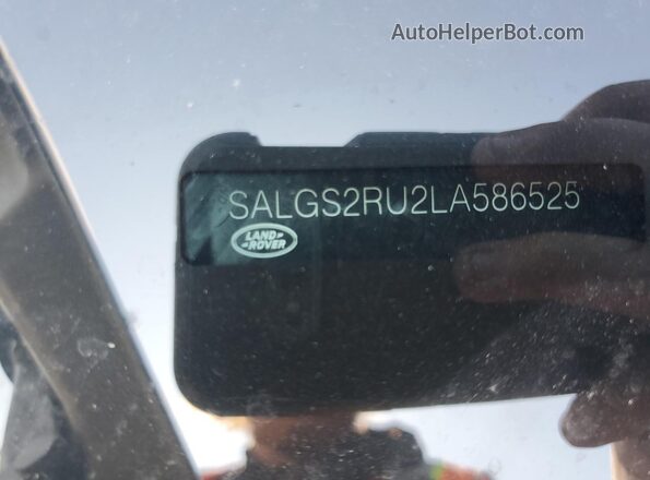 SALGS2RU2LA586525 2020 LAND ROVER RANGE Silver VIN կոդի պիտակի տեսք