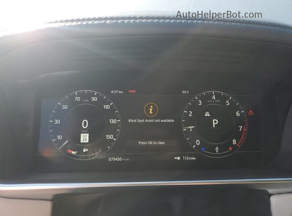 SALGS2RU2LA586525 2020 LAND ROVER RANGE Silver Սարքավորումների վահանակի տեսք