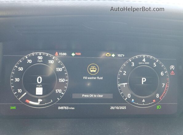 SALGS2SE3NA469722 2022 LAND ROVER RANGE Серый Вид щитка приборов