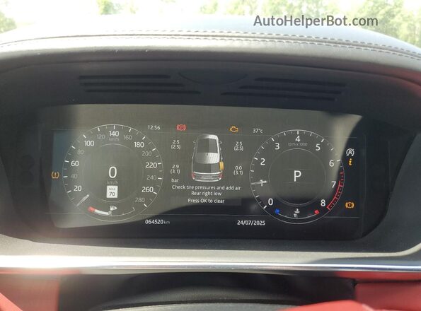 SALGV5SE0LA579598 2020 LAND ROVER RANGE Black Instrument cluster view