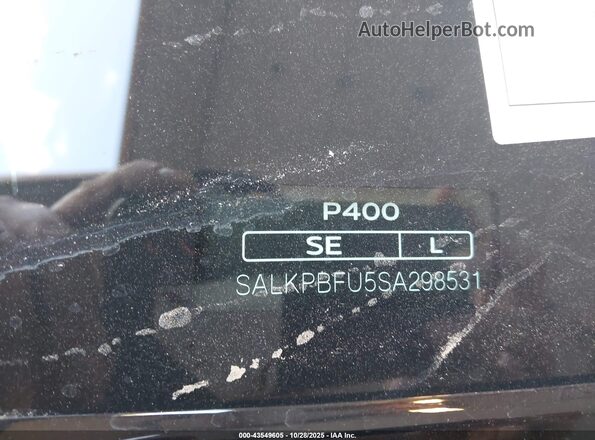 SALKPBFU5SA298531 2025 LAND ROVER RANGE ROVER Белый Вид подкапотного пространства
