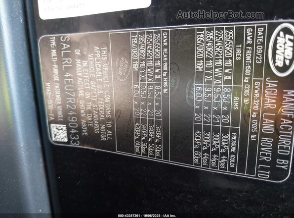 SALRL4EU7R2490433 2024 LAND ROVER DISCOVERY Черный Вид подкапотного пространства