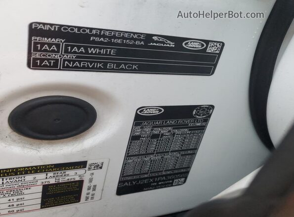 SALYJ2EX1PA360568 2023 LAND ROVER RANGE Белый Панорамный вид салона 360°