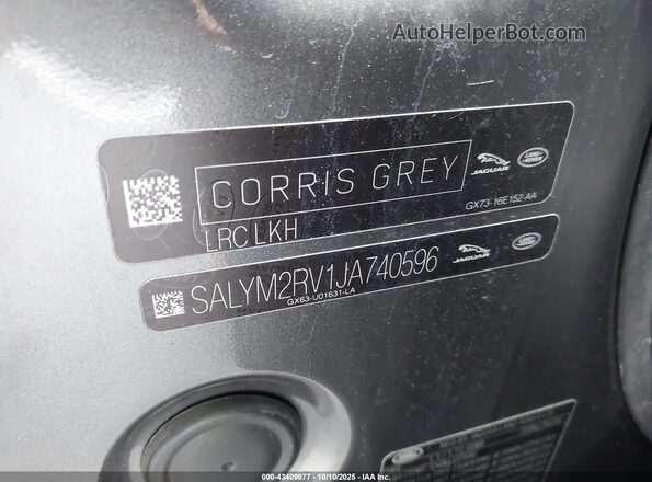 SALYM2RV1JA740596 2018 LAND ROVER RANGE ROVER VELAR Gray ძრავის განყოფილების ხედი