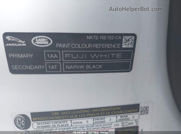 SALZJ2FX5PH199569 2023 LAND ROVER RANGE ROVER EVOQUE White ძრავის განყოფილების ხედი