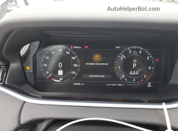 SALZJ2FX7LH048307 2020 LAND ROVER RANGE Black Instrument cluster view
