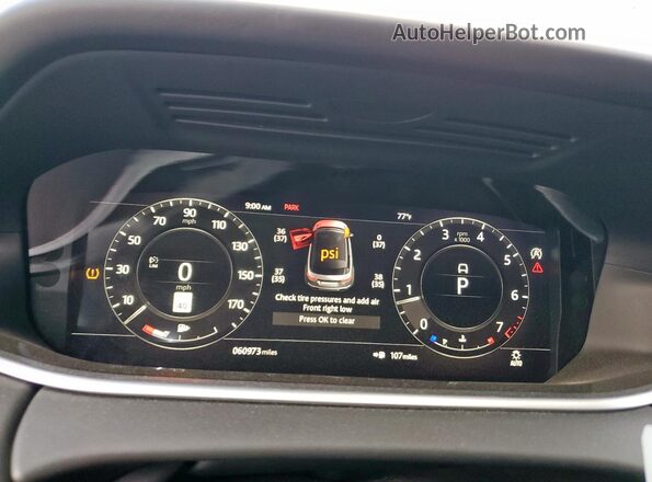 SALZP2FX2LH059701 2020 LAND ROVER RANGE White Instrument cluster view