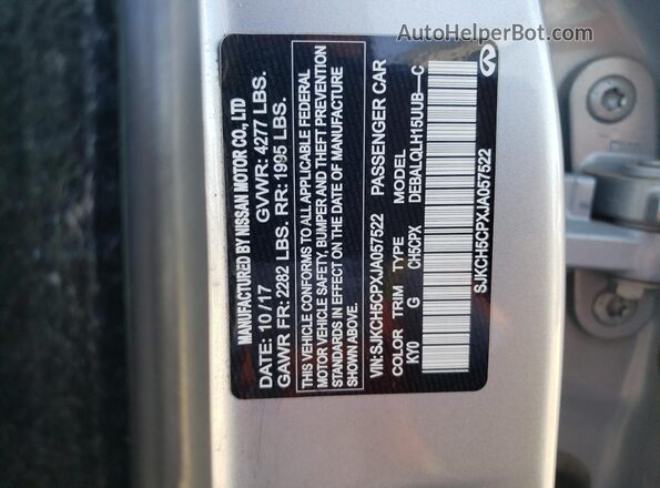 SJKCH5CPXJA057522 2018 INFINITI QX30 Silver 