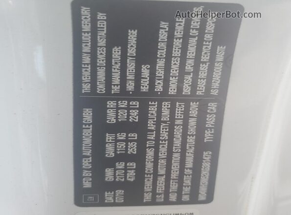 W04WH3N52KG381475 2019 BUICK CASCADA White ძრავის განყოფილების ხედი