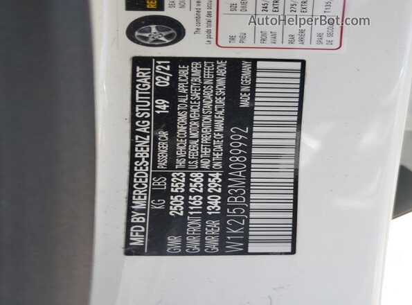 W1K2J5JB3MA089992 2021 MERCEDES-BENZ CLS-CLASS White Շարժիչի բաժամունքի տեսք