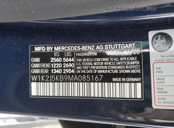 W1K2J5KB9MA085167 2021 MERCEDES-BENZ CLS-CLASS Blue Շարժիչի բաժամունքի տեսք