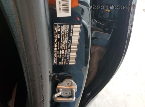 W1K3G4EB7NJ337623 2022 MERCEDES-BENZ A Black Вид наклейки з VIN-кодом