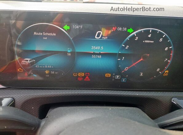 W1K3G4EBXMJ254959 2021 MERCEDES-BENZ A White Instrument cluster view