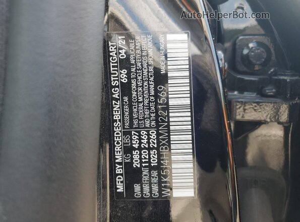 W1K5J4HBXMN221569 2021 MERCEDES-BENZ CLA-CLASS Black Vista del compartimento del motor