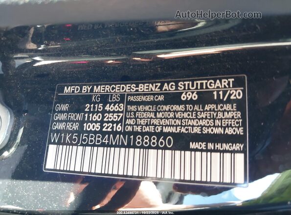 W1K5J5BB4MN188860 2021 MERCEDES-BENZ AMG CLA 35 Black 