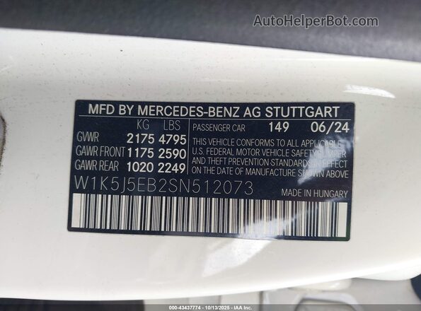 W1K5J5EB2SN512073 2025 MERCEDES-BENZ AMG CLA 45 White Widok komory silnika